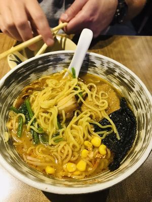 Vegan noodle soup at Herbivore Japanese Vegetarian Restaurant in Central Singapore