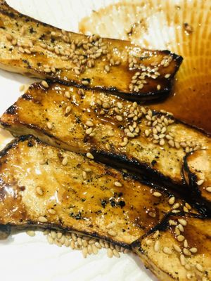 Hibachi Grilled king enoki mushrooms at Herbivore Japanese Vegetarian Restaurant in Central Singapore