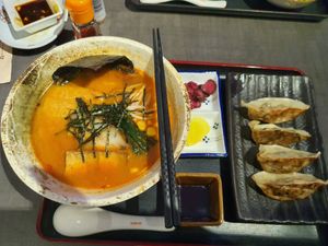Spicy ramen set at Herbivore Japanese Vegetarian Restaurant in Central Singapore