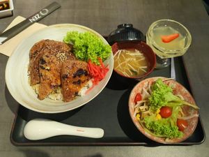 Unagi set at Herbivore Japanese Vegetarian Restaurant in Central Singapore