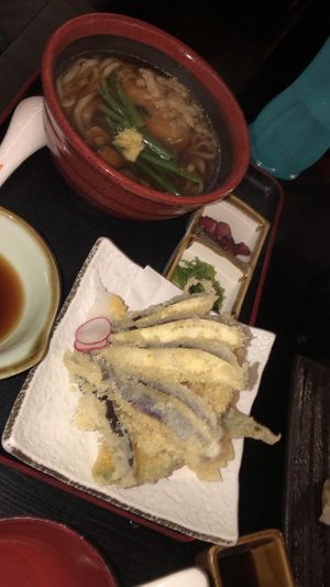 208 - tempura udon $19 (vegan) 👍🏻👍🏻 at Herbivore Japanese Vegetarian Restaurant in Central Singapore