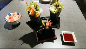 California handrolls, packed to the brim. Delicious at Herbivore Japanese Vegetarian Restaurant in Central Singapore