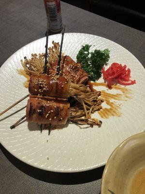 326 - enoki pork $13 (dairy) at Herbivore Japanese Vegetarian Restaurant in Central Singapore