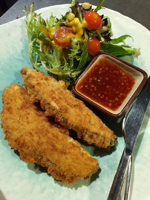 Deep fried fish ~ Circuit Breaker Period Phrase 2 at Herbivore Japanese Vegetarian Restaurant in Central Singapore