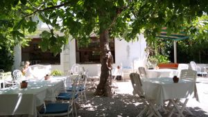 Outside seating at Bellaverde in Mallorca