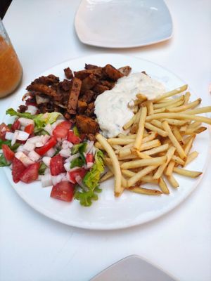 Fake Plate mit Seitan Gyros at Bellaverde in Mallorca