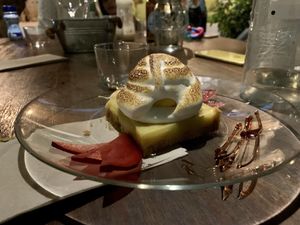 Meringue lemon dessert at Bellaverde in Mallorca