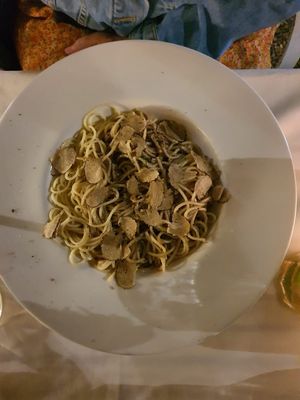 Truffle spaghettini at Bellaverde in Mallorca