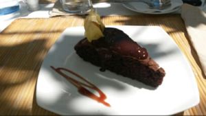 chocolate cake at Bellaverde in Mallorca