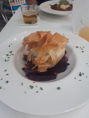 Filo parcel of smoked potatoes at Bellaverde in Mallorca