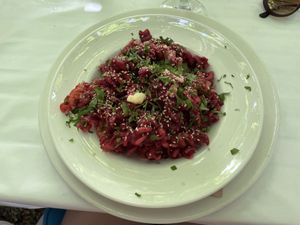 Beetroot pasta  at Bellaverde in Mallorca