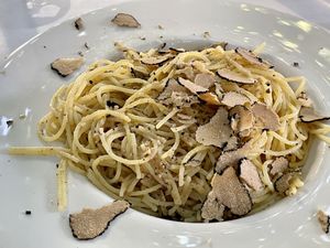 Truffle pasta (glutenfree option)  at Bellaverde in Mallorca