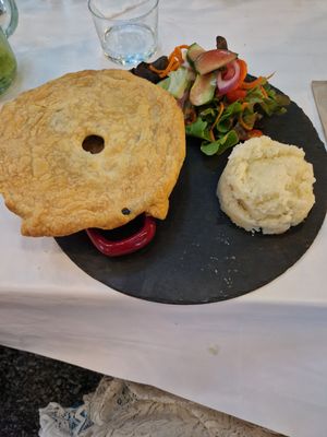 A vegan chicken pot pie! at Bellaverde in Mallorca