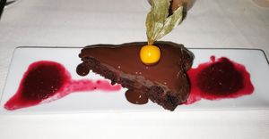 Chocolate cake at Bellaverde in Mallorca