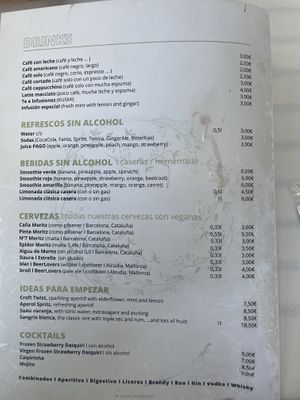 Menu September 2023  at Bellaverde in Mallorca