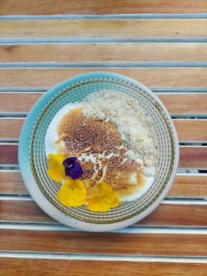 Passionfruit dessert 7.50eur at Bellaverde in Mallorca