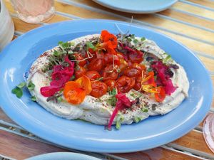 Hummus 9.50eur - delicious!!! at Bellaverde in Mallorca