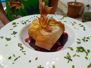 Potato, beetroot, mushrooms package at Bellaverde in Mallorca