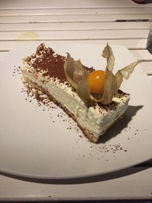 white chocolate titamisu at Bellaverde in Mallorca