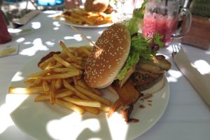 Vegetarischer Burger mit Kräuterseitling at Bellaverde in Mallorca