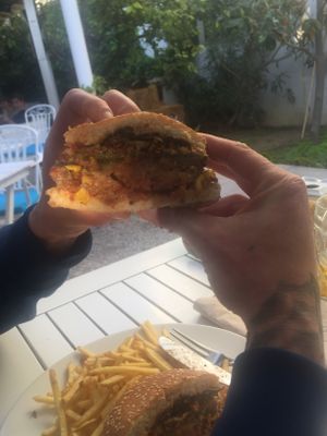 The big burger at Bellaverde in Mallorca