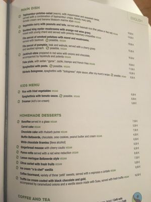 menu photo (may 2019) at Bellaverde in Mallorca