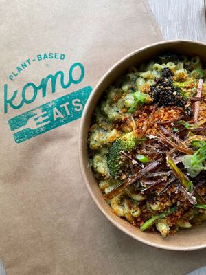 Mac & Greens at Komo Eats Vegan in Vancouver