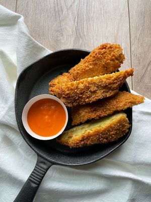 Jackfruit Chick'n Tenders  at Komo Eats Vegan in Vancouver