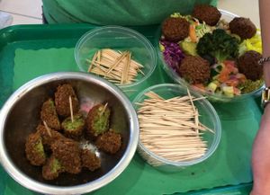 Falafel Samples at Maoz in Boca Raton