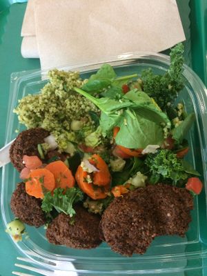 Salad with falafel at Maoz in Boca Raton