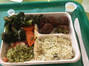Bowl with falafel and rice at Maoz in Boca Raton