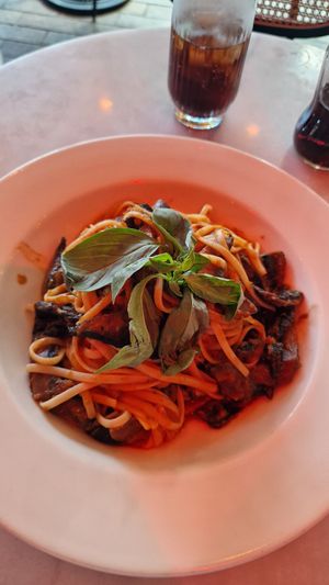 Wild Mushroom Fettuccine at Oscars Café Bar in Dublin