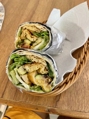 Tofu skin burrito (sub mozzarella for zucchini )  at Protein Kitchen  in Taipei