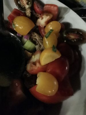 Summer salad without feta cheese at Lucciola Organic Bistro in Corfu