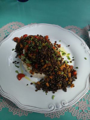 Linsenreisgericht at Lucciola Organic Bistro in Corfu