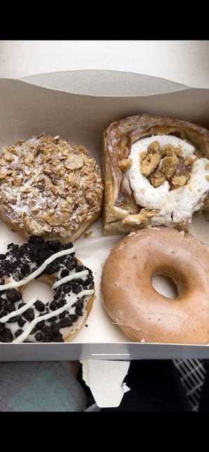 The vanilla cream filled one are the best!  at Jones Donuts in Stuttgart