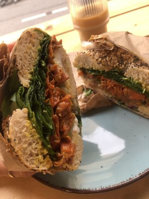 Carrot laxx bagel   at Jones Donuts in Stuttgart