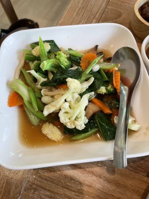 Stir-fired mixed vegetables  at VEGAN PHUKET in Phuket