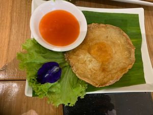 Vegan fried egg. Interesting. Not bad though  at VEGAN PHUKET in Phuket