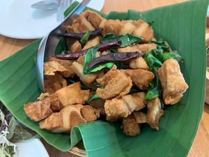 Crispy pork. Ok but dry  at VEGAN PHUKET in Phuket
