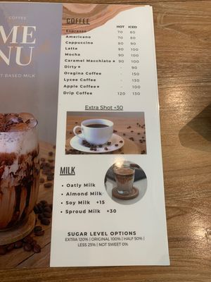 Coffee menu  at VEGAN PHUKET in Phuket