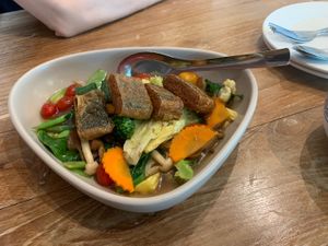 Salted fish with vegetables. Menu adjustment    at VEGAN PHUKET in Phuket