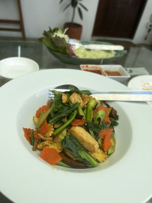 Noodles in black soy  at VEGAN PHUKET in Phuket