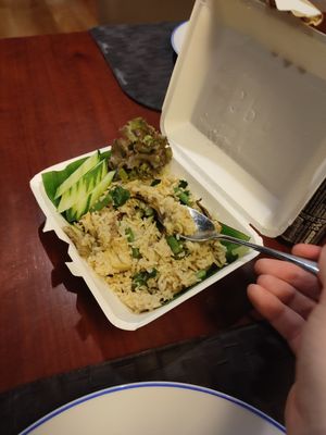 Green curry fried rice at VEGAN PHUKET in Phuket