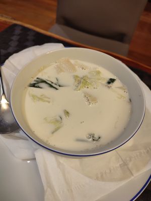 Mix veg in coconut soup at VEGAN PHUKET in Phuket