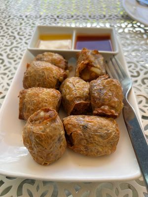 Vegan crab rolls. Now these were really tasty!  at VEGAN PHUKET in Phuket