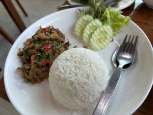 Basil with rice. Spicy and good.  at VEGAN PHUKET in Phuket