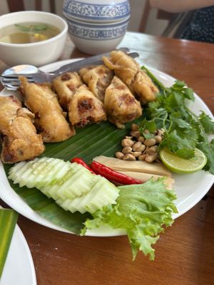 Mushroom sausage. Not great.  at VEGAN PHUKET in Phuket