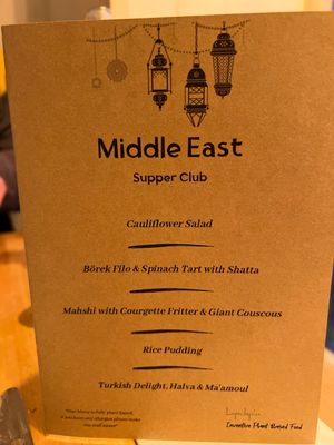 March 2025 Friday night supper club menu  at Lynchpin in Holywood