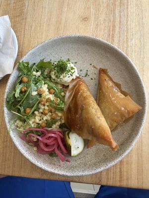 butter bean filo parcels with cous cous salad   at Lynchpin in Holywood